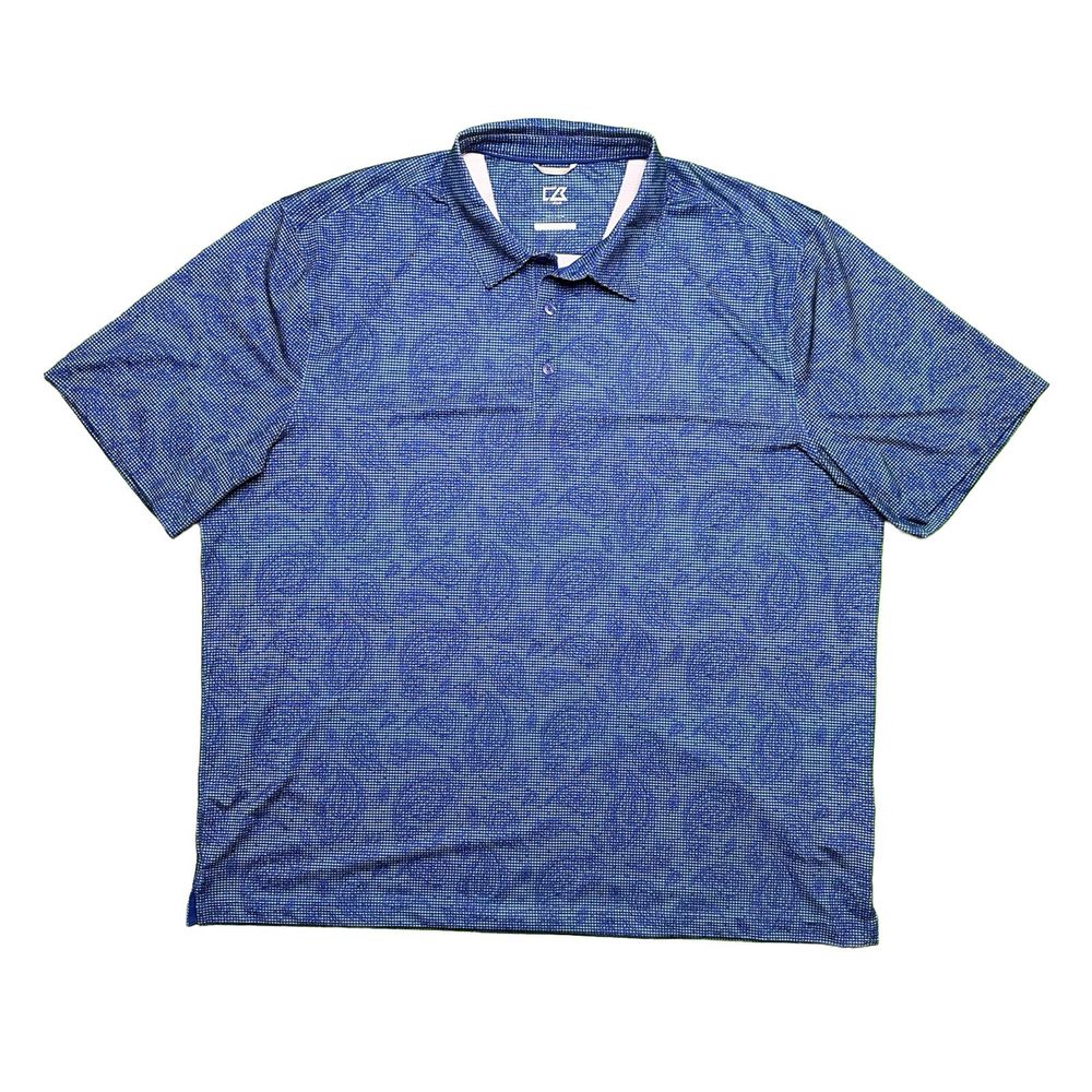 Cutter & Buck Paisley Golf Polo Short Sleeve Shirt CB DryTec 50UPF+ Men’s XXL